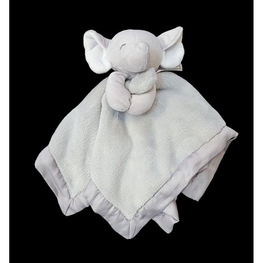 Carters Gray Elephant Lovey Holding Security Blanket Soft Velour Satin Toy